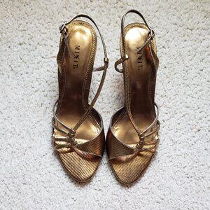 Mixit Phoebe bronze strappy open toe heels